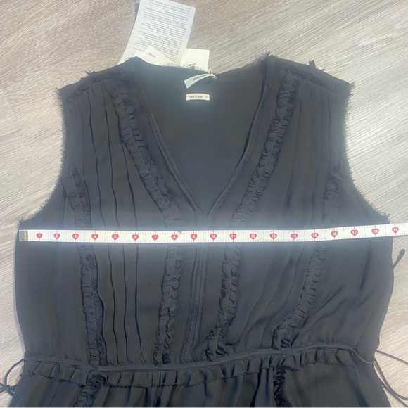 Jason Wu Black Ruffle Chiffon Sleeveless Dress Size 6 NWT - Picture 4 of 16